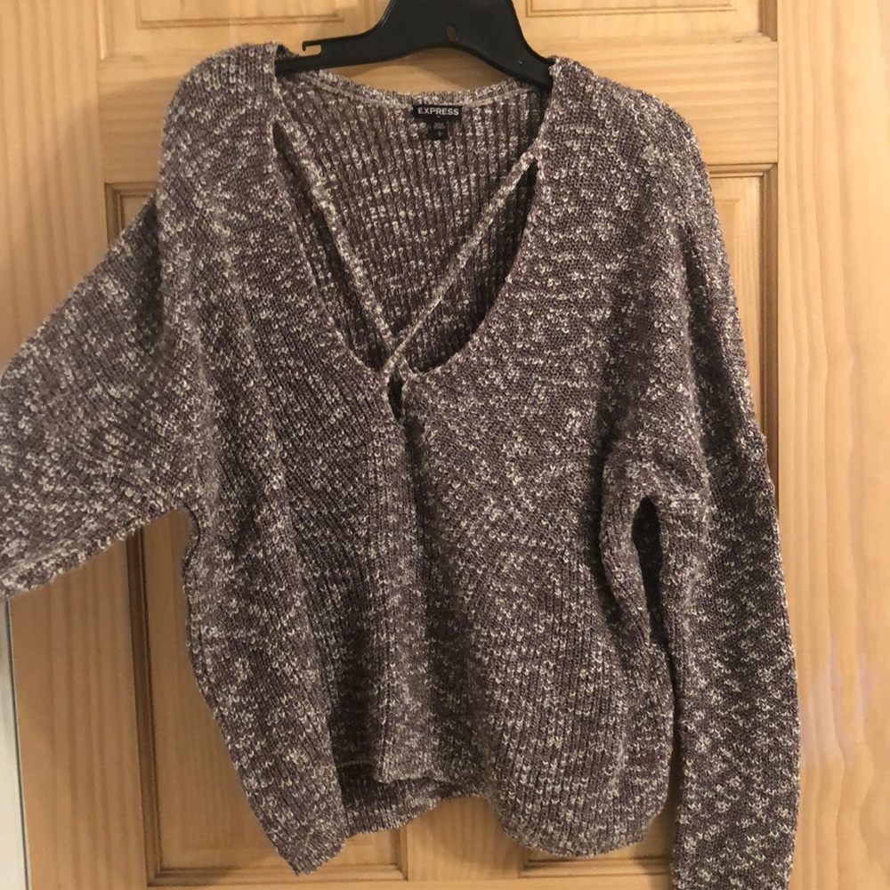 Taupe/purple large sweater!